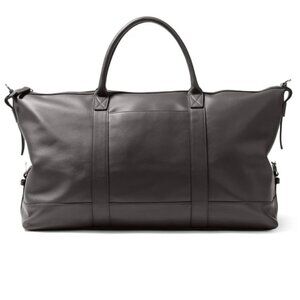 Leatherology Kessler Medium Black Leather Duffle Bag